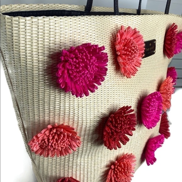 COPY - Kate Spade Floral Appliqué Straw Large Tot… - Picture 7 of 8